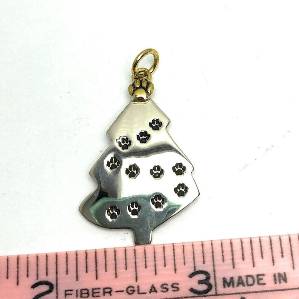 Far Fetched Paw Print Christmas Tree Pendant Dog Cat Lover Vet Tech Gift - Picture 3 of 5